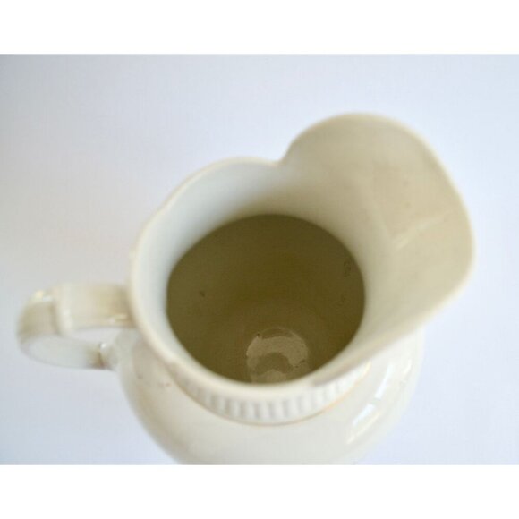 Antique Iowa Ironstone Chamber Pitcher 1800's Floral Pattern 12" - Picture 6 of 7